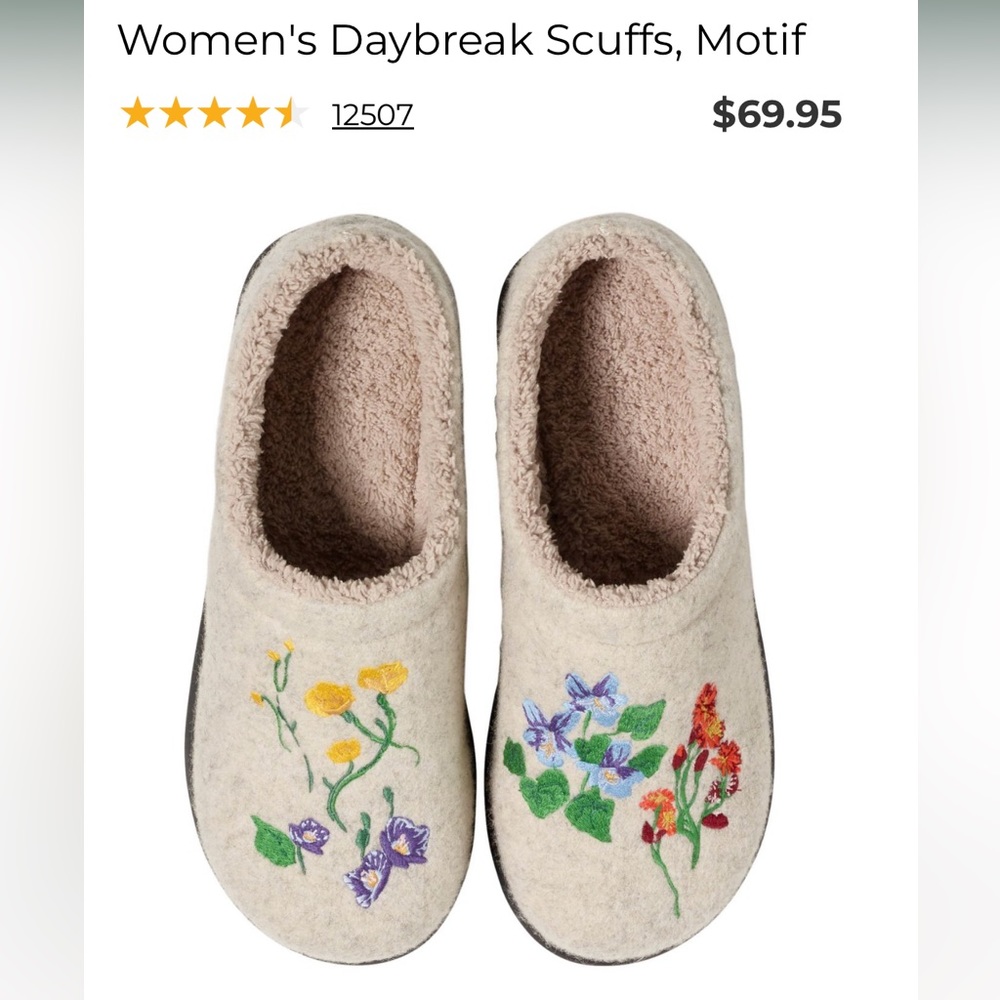 COPY - L.L. Bean Women’s Daybreak Scuffs slippers in Paperwhite/Jess Franks Flo…